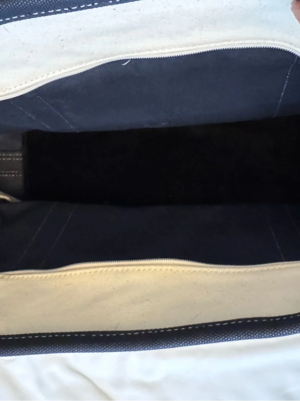 Lands' End Navy Canvas Dog Carrier Tote Bag 16.5
